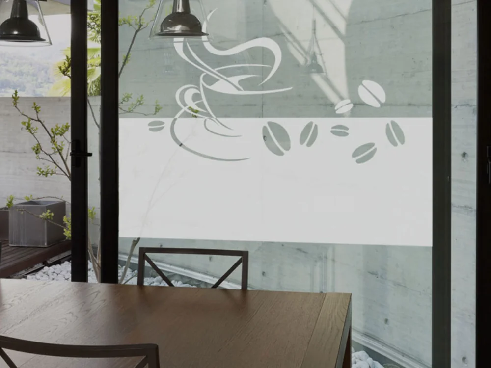 Sichtschutz Tasse mit Kaffeebohnen