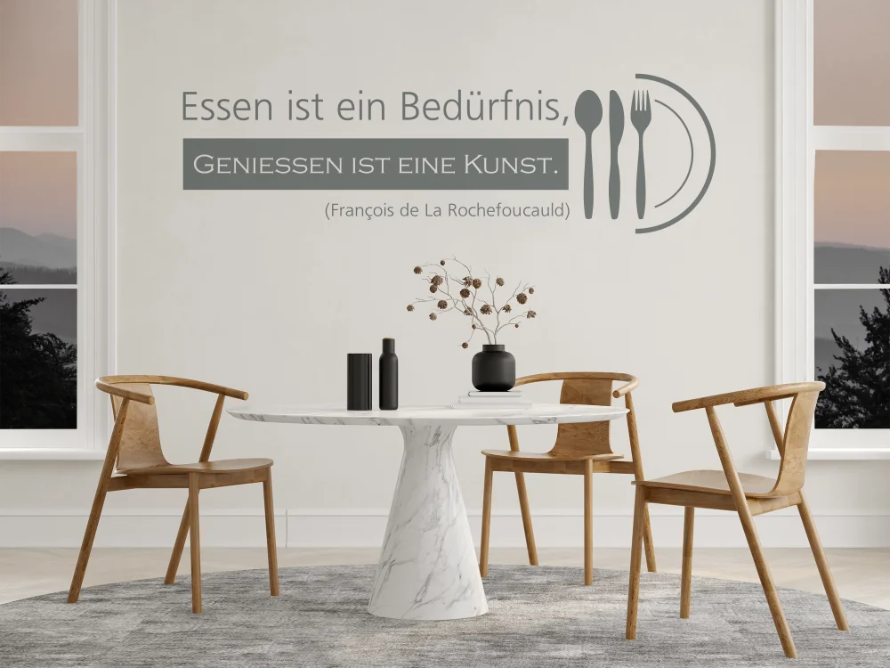 Wandtattoo Zitat Essen ist ein Bedürnis