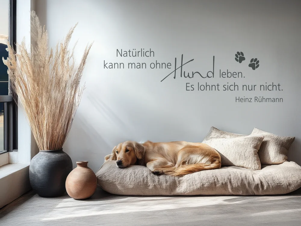 Wandtattoo Natürlich kann man ohne Hunde leben