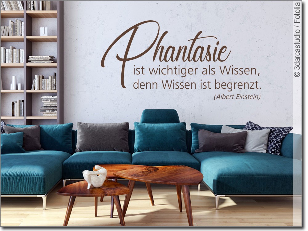 Wandtattoo Phantasie Zitat von Albert Einstein