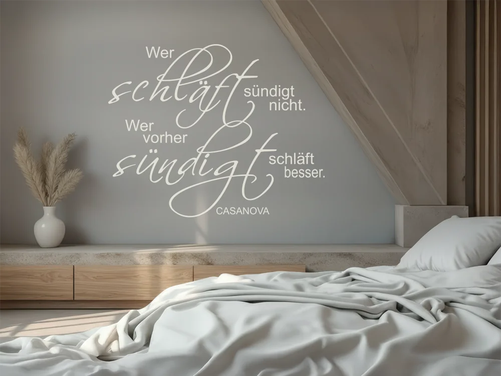 Wandtattoo Wer schläft sündigt nicht