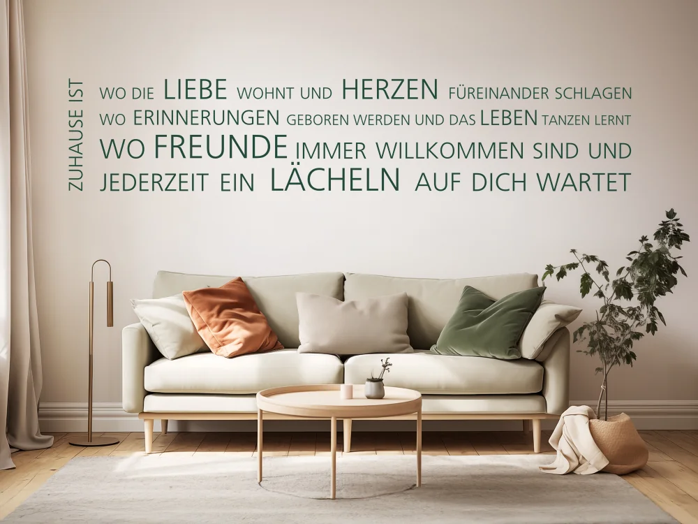 Wandtattoo Zuhause ist, wo die Liebe wohnt