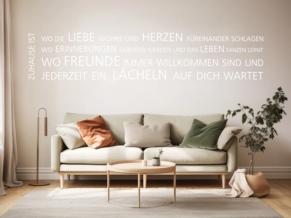 Wandtattoo Zuhause ist