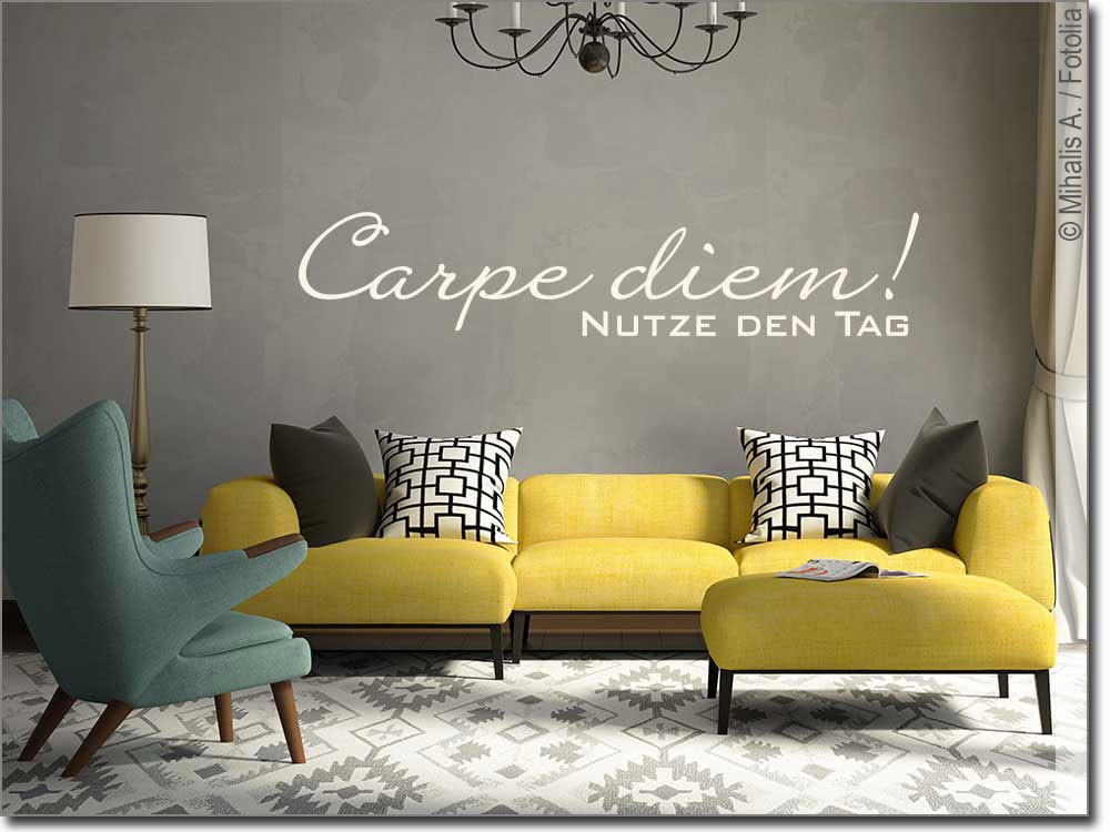 Schlafzimmer Lounge Wandkunst Carpe Diem Nutze den Tag Wandaufkleber Zitat
