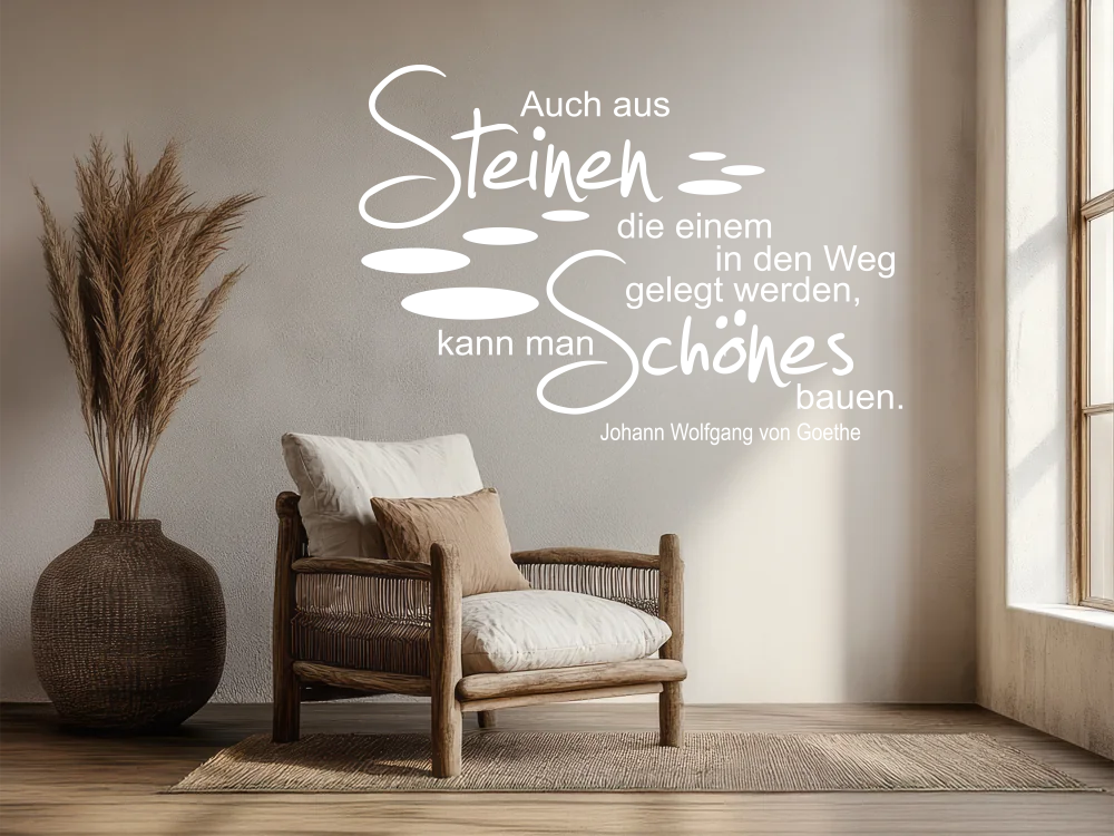 Wandzitat Auch aus Steinen