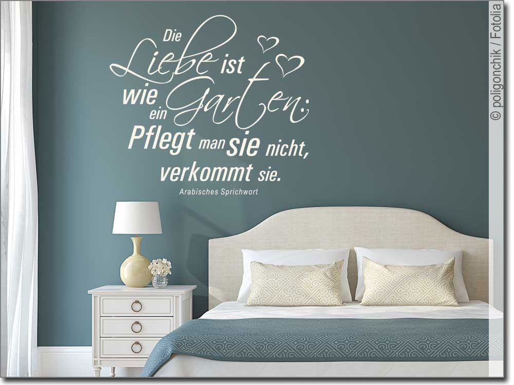 Wandspruch Die Liebe ist wie ein Garten Wandtattoo