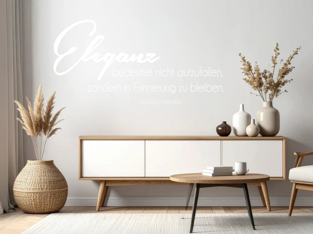 Wandzitat Eleganz bedeutet