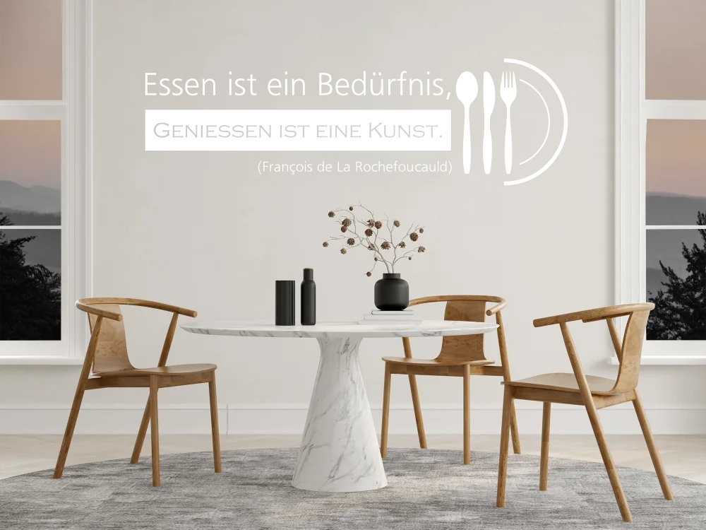 Wandtattoo Zitat Essen ist ein Bedürnis