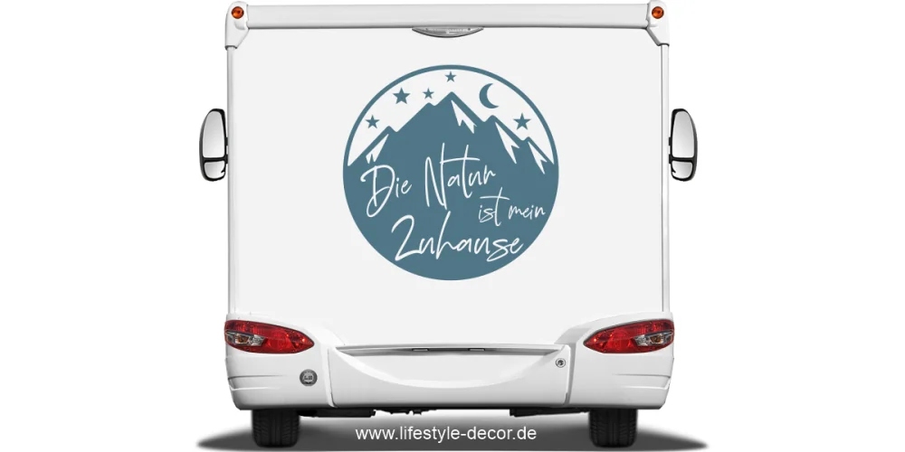 Reisemobilaufkleber Die Natur ist mein Zuhause