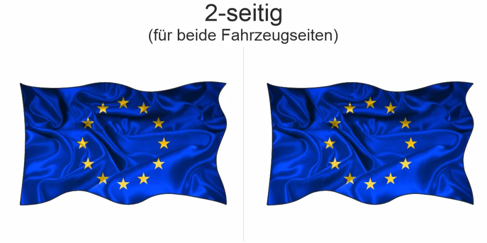 Aufkleber Fahne von Europa - Ansicht zweiseitig für beide Fahrzeugseiten