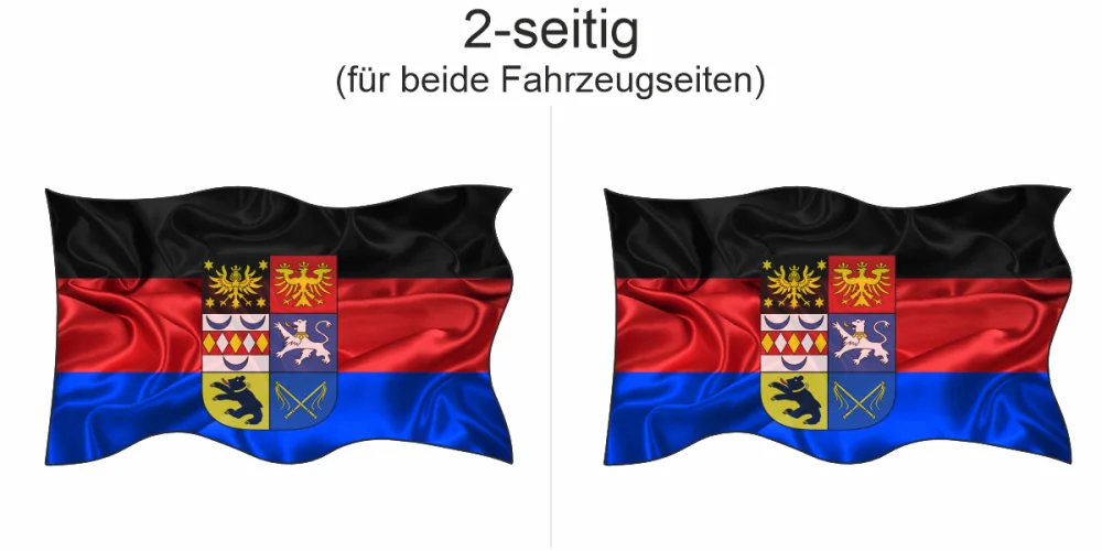 Aufkleber Fahne von Ostfriesland - Ansicht zweiseitig für beide Fahrzeugseiten