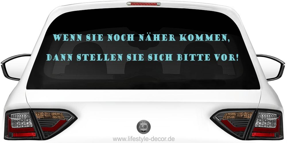 Aufkleber für die Heckscheibe Lustiger Heckscheibenaufkleber