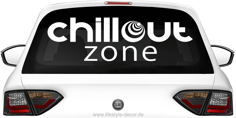 Aufkleber Heckscheibe Chillout Zone auf Heckscheibe