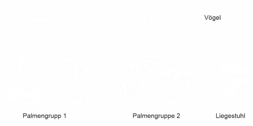 Aufkleber Strand und Palmen