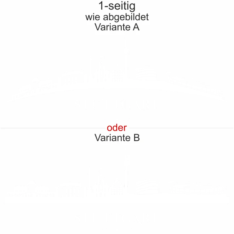 Aufkleber für KFZ Stuttgart - Ansicht Ausrichtung mit Farbauswahl und Variante Aufkleber für KFZ Stuttgart - Ansicht Ausrichtung mit Farbauswahl und Variante