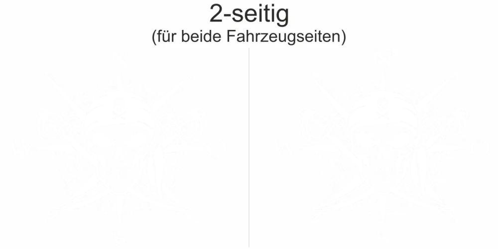 Aufkleber Windrose gekreuzte Säbel und Totenkopf