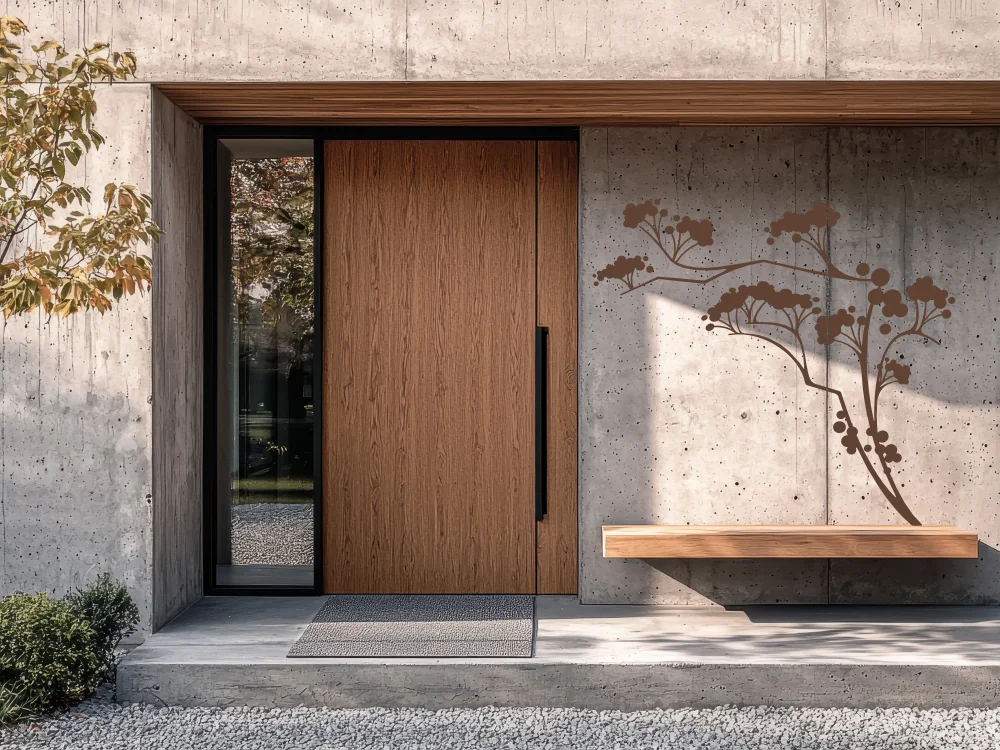 Außenwandtattoo mit japanischem Strauch