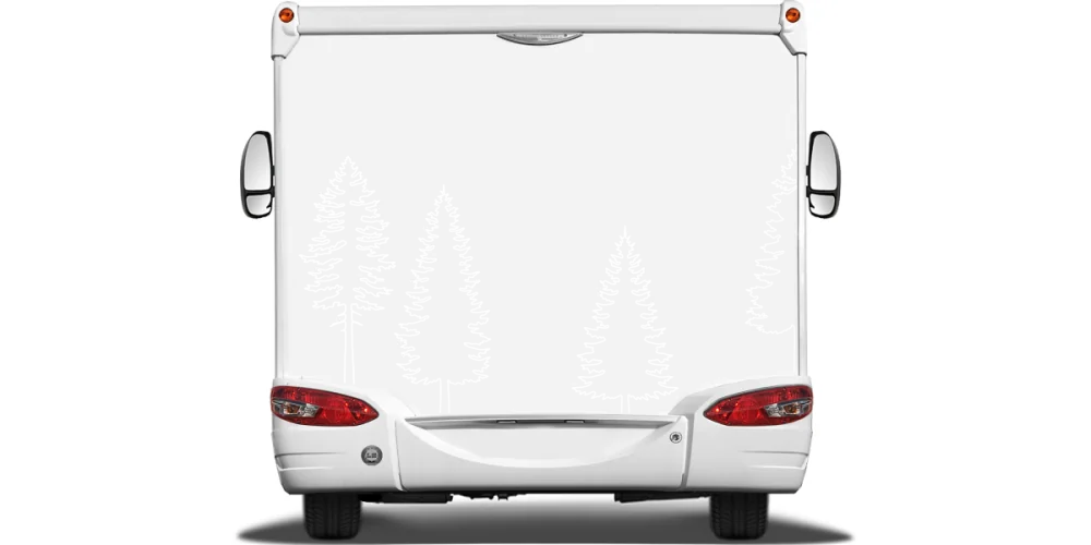 Auto Aufkleber Bäume Line Art