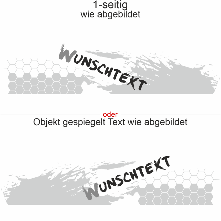 Autoaufkleber Waben und Klecks - Ansicht Ausrichtung