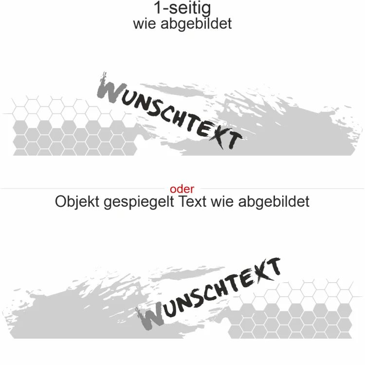 Autoaufkleber Waben und Klecks - Ansicht Ausrichtung