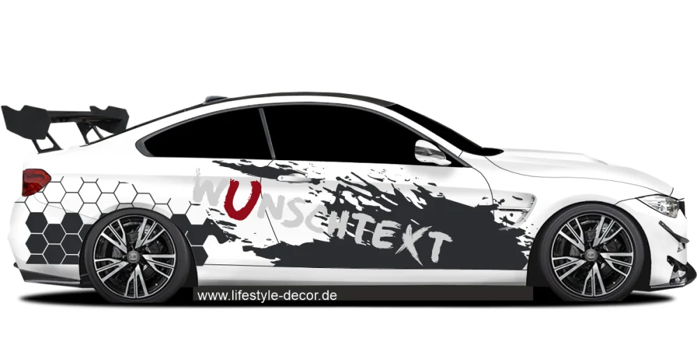 Auto Aufkleber Polygon Dekor auf weißem BMW