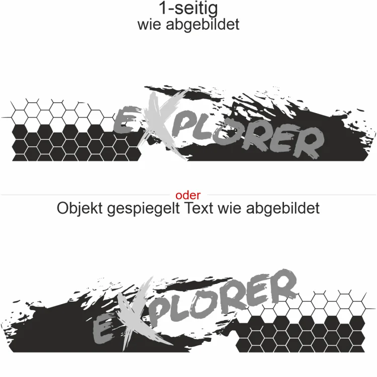 Auto Aufkleber Polygon Dekor - Ansicht Ausrichtung