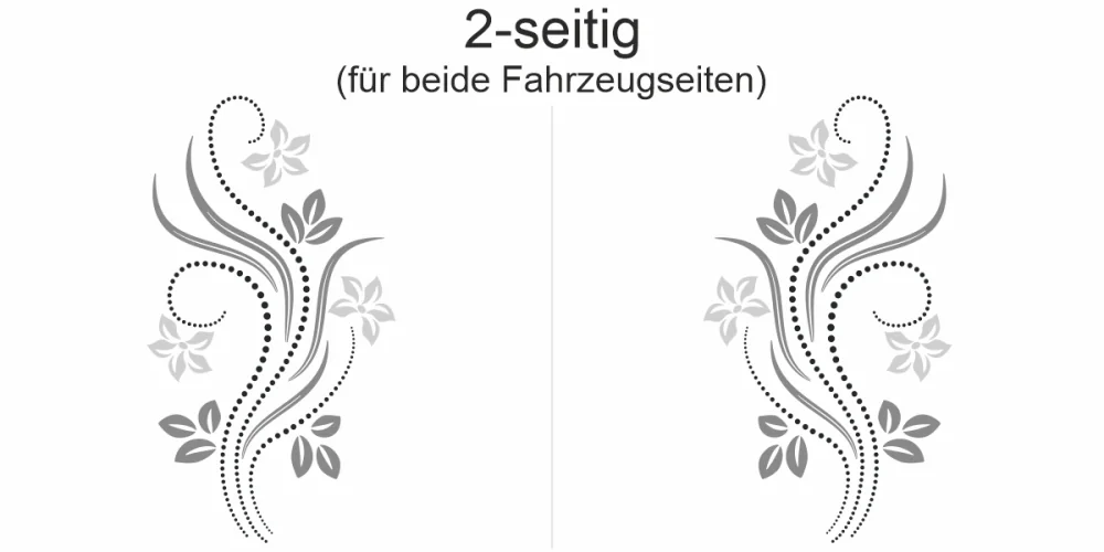 Auto Sticker Traumhaftes Blumenornament - Ansicht zweiseitig für beide Fahrzeugseiten Auto Sticker Traumhaftes Blumenornament - Ansicht zweiseitig für beide Fahrzeugseiten
