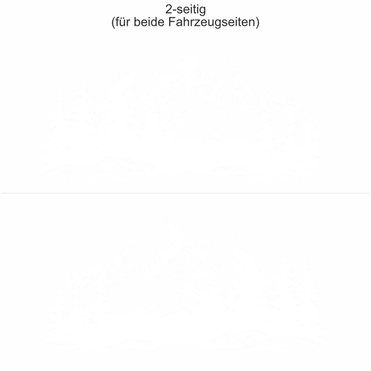 Autoaufkleber Berge & Wald Silhouette - Ansicht zweiseitig und Farbauswahl Autoaufkleber Berge & Wald Silhouette - Ansicht zweiseitig und Farbauswahl