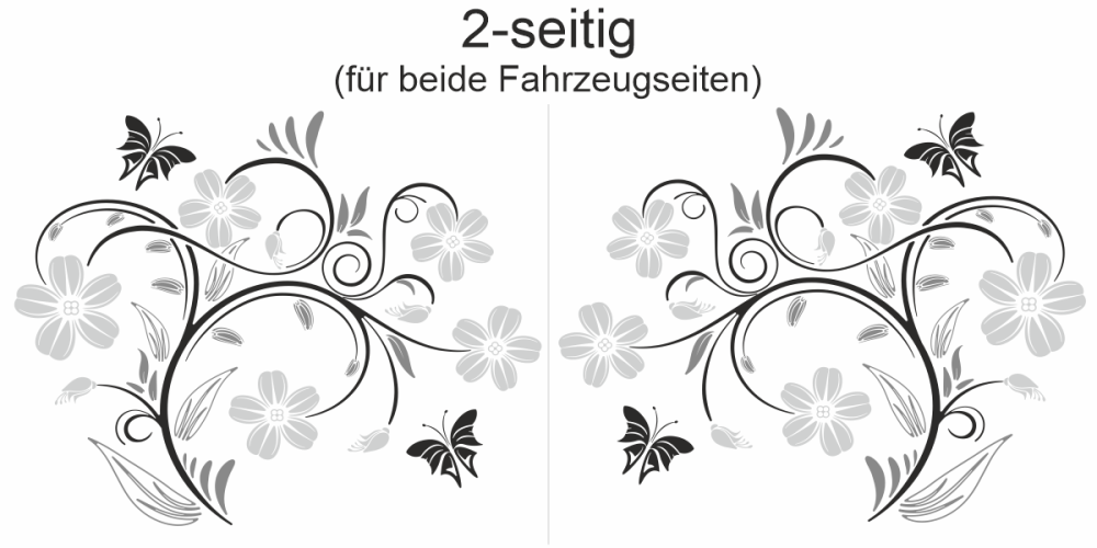 Autoaufkleber Dekorative Ranke - Ansicht zweiseitig für beide Fahrzeugseiten Autoaufkleber Dekorative Ranke - Ansicht zweiseitig für beide Fahrzeugseiten