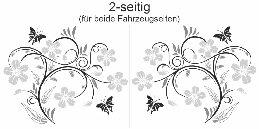 Autoaufkleber Dekorative Ranke - Ansicht zweiseitig für beide Fahrzeugseiten Autoaufkleber Dekorative Ranke - Ansicht zweiseitig für beide Fahrzeugseiten