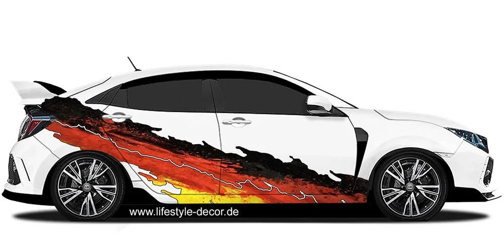 Fan-Car-Stripes Deutschland Auto Fahne Flagge Aufkleber Zierstreifen  Dekorstreifen - MEDES - Aluminium Car Parts
