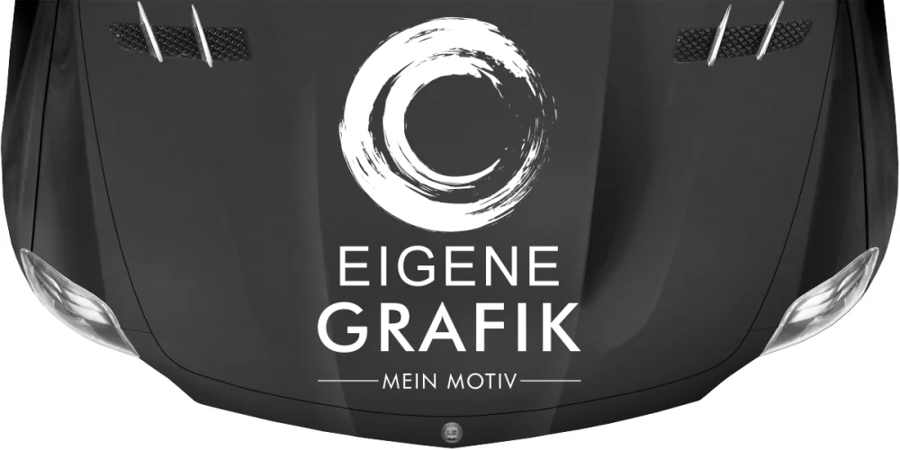 Autoaufkleber Eigene Grafik einfarbig - Ansicht Farbauswahl auf dunkler Motorhaube
