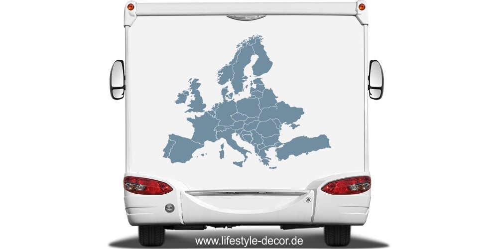 Autoaufkleber und Wohnmobilaufkleber mit einer Karte von Europa