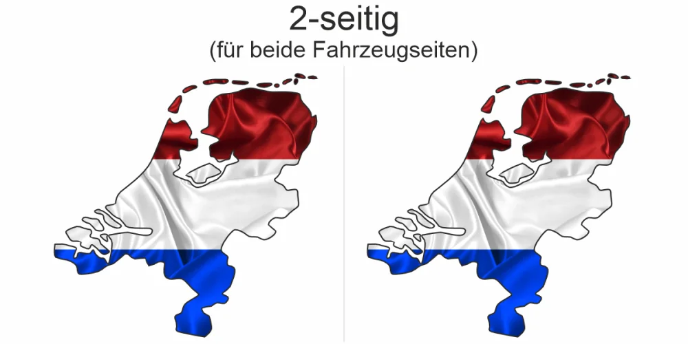 Autoaufkleber Fahne von den Niederlanden als Silhouette - Ansicht zweiseitig für beide Fahrzeugseiten