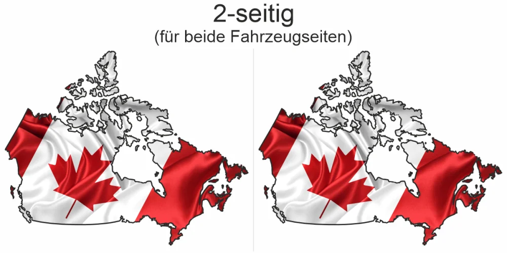 Autoaufkleber Fahne von Kanada als Silhouette - Ansicht zweiseitig für beide Fahrzeugseiten