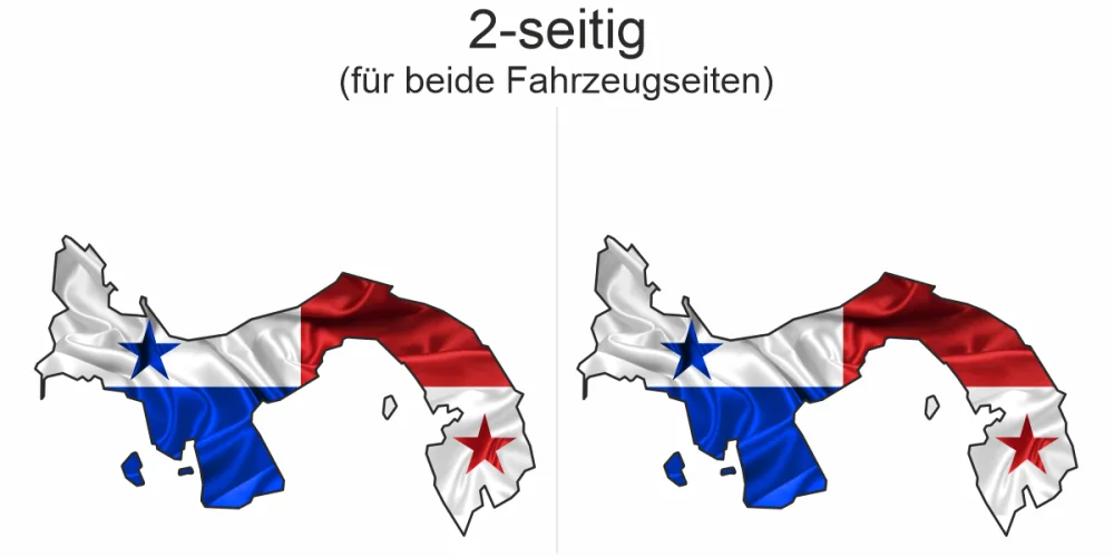 Autoaufkleber Fahne von Panama als Silhouette - Ansicht zweiseitig für beide Fahrzeugseiten