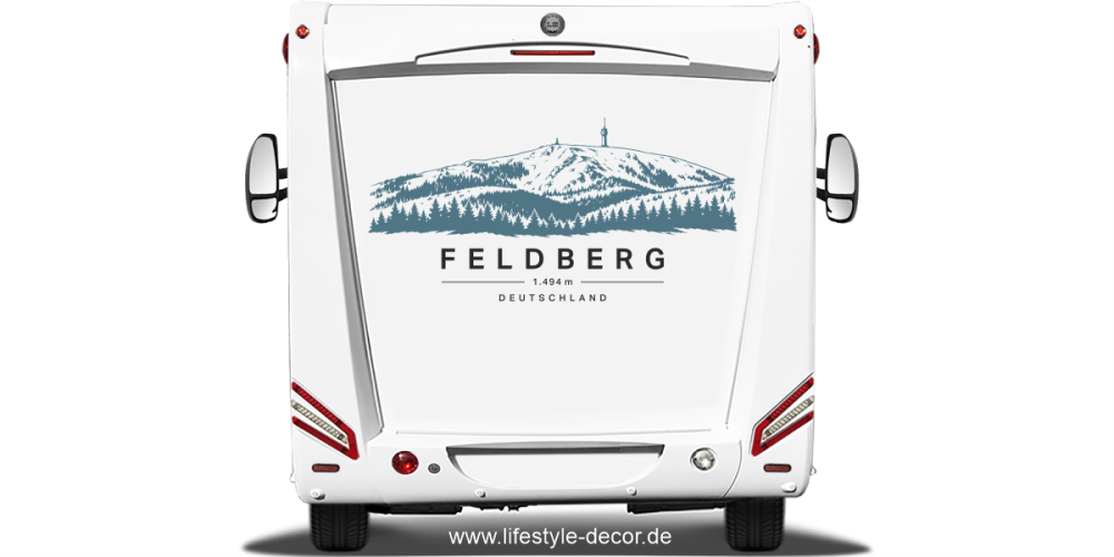 Autoaufkleber Feldberg auf Heck von Wohnwagen oder Wohnmobil