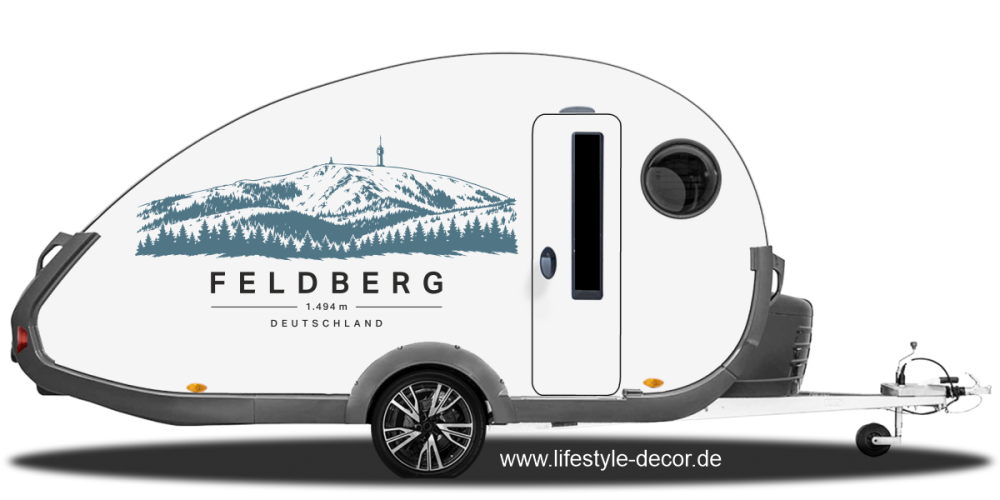 Autoaufkleber Feldberg auf Seitenwand von Wohnwagen