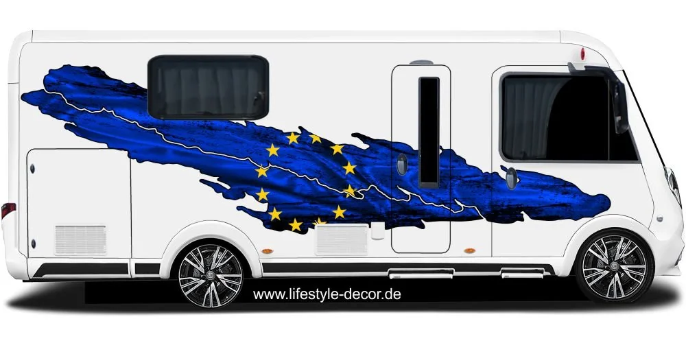 Autoaufkleber Europa auf Wohnmobil