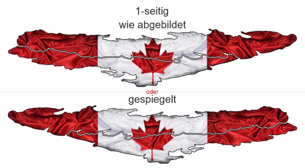 Autoaufkleber Flagge von Kanada - Ansicht Ausrichtung