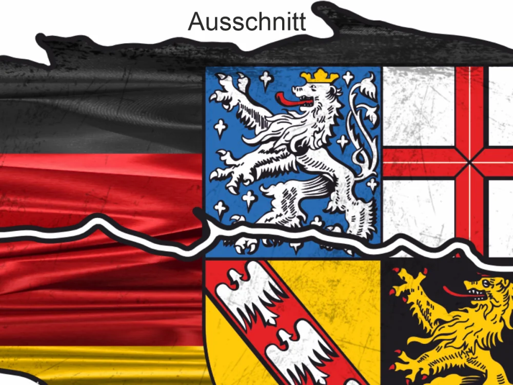 Autoaufkleber Flagge vom Saarland - Ansicht Ausschnitt
