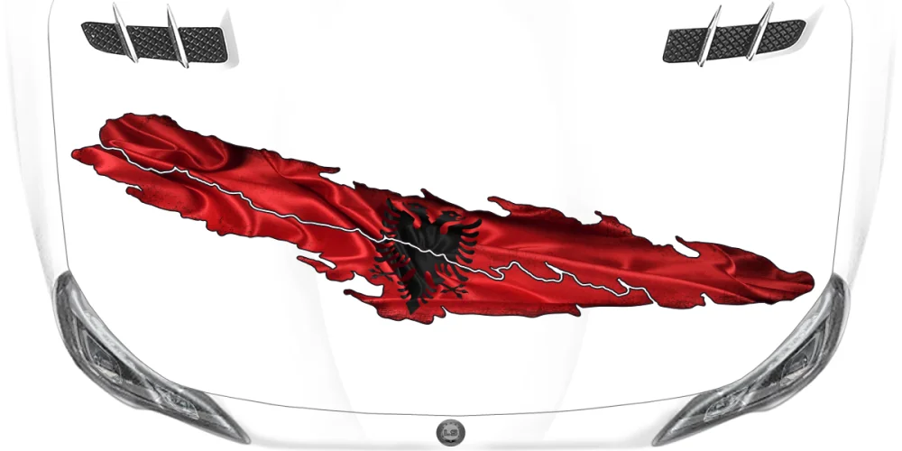 Autoaufkleber Flagge von Albanien auf der Motorhaube