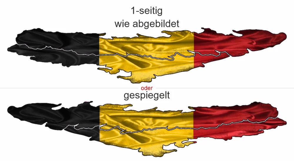 Autoaufkleber Flagge von Belgien - Ansicht Ausrichtung