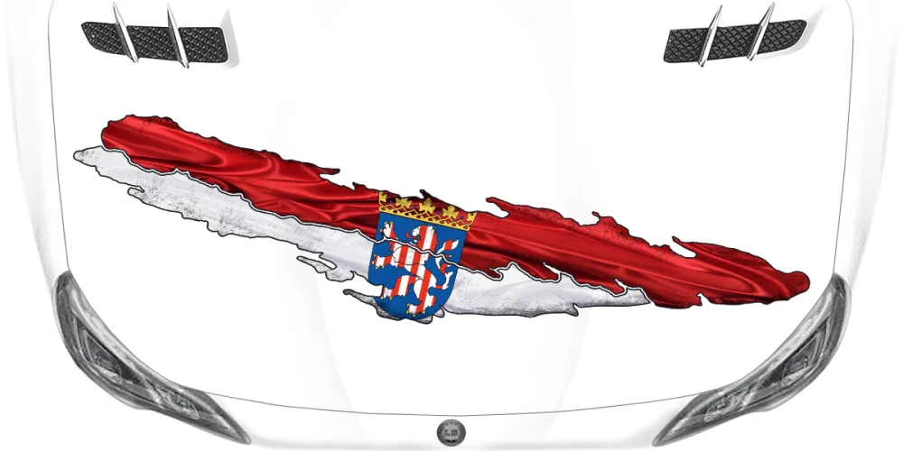 Autoaufkleber Flagge von Hessen auf Motorhaube