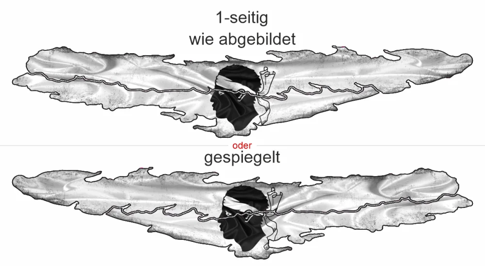 Autoaufkleber Flagge von Korsika - Ansicht Ausrichtung