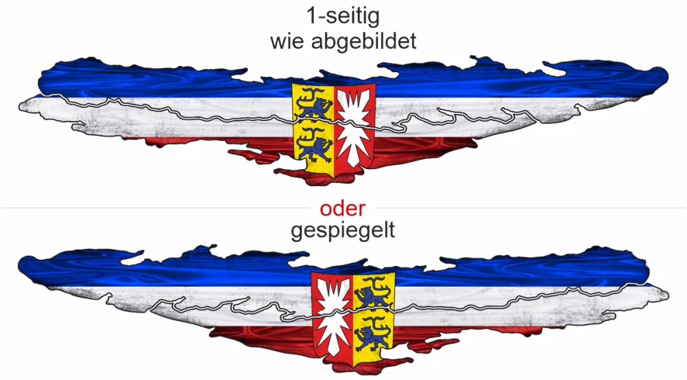 Autoaufkleber die Fahne von Schleswig-Holstein - Ansicht Ausrichtung