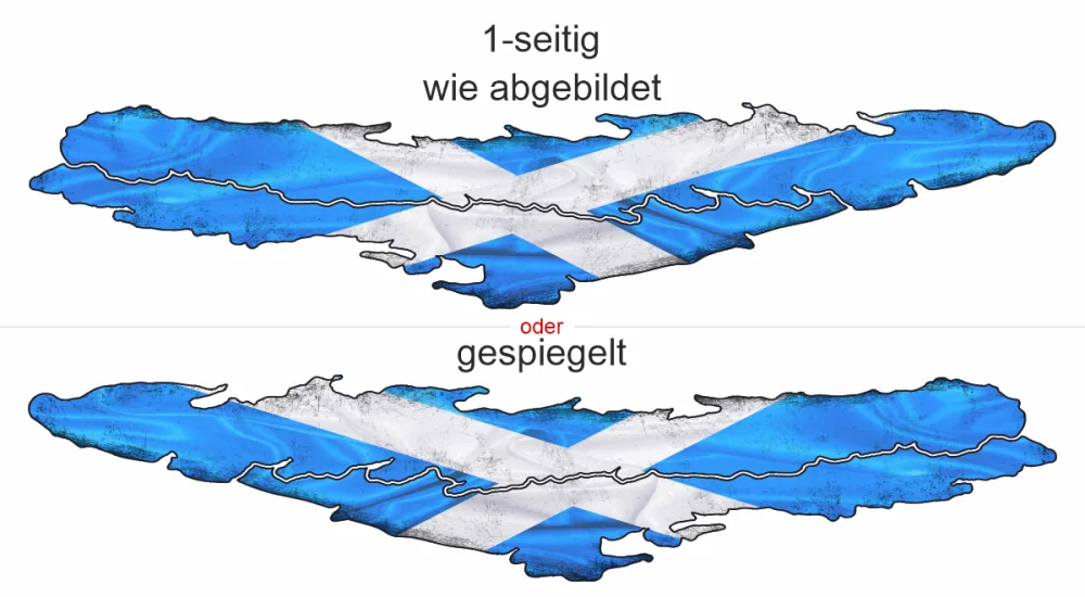 Flagge von Schottland als Autoaufkleber - Ansicht Ausrichtung