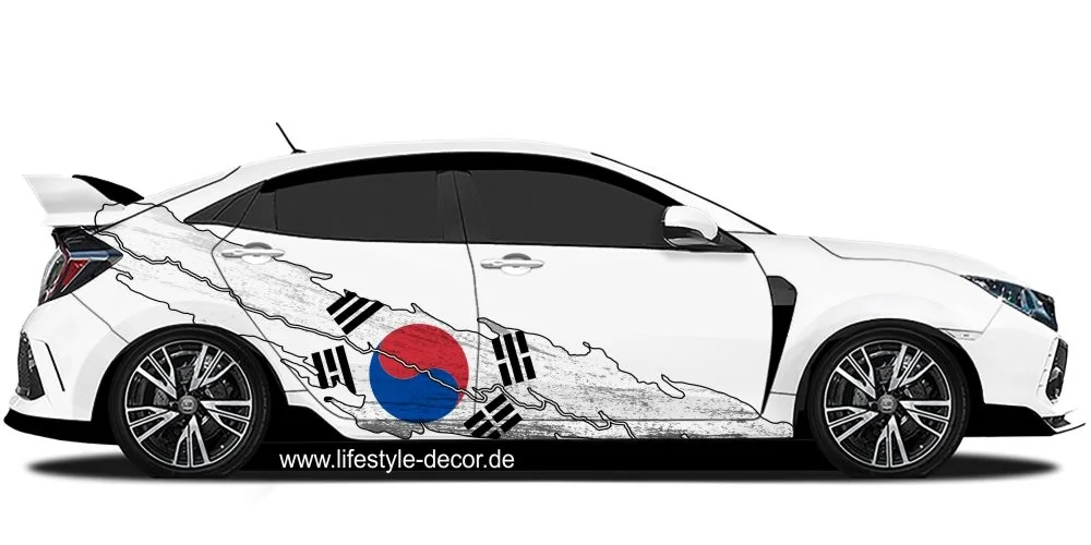 Autoaufkleber mit der Flagge von Südkorea
