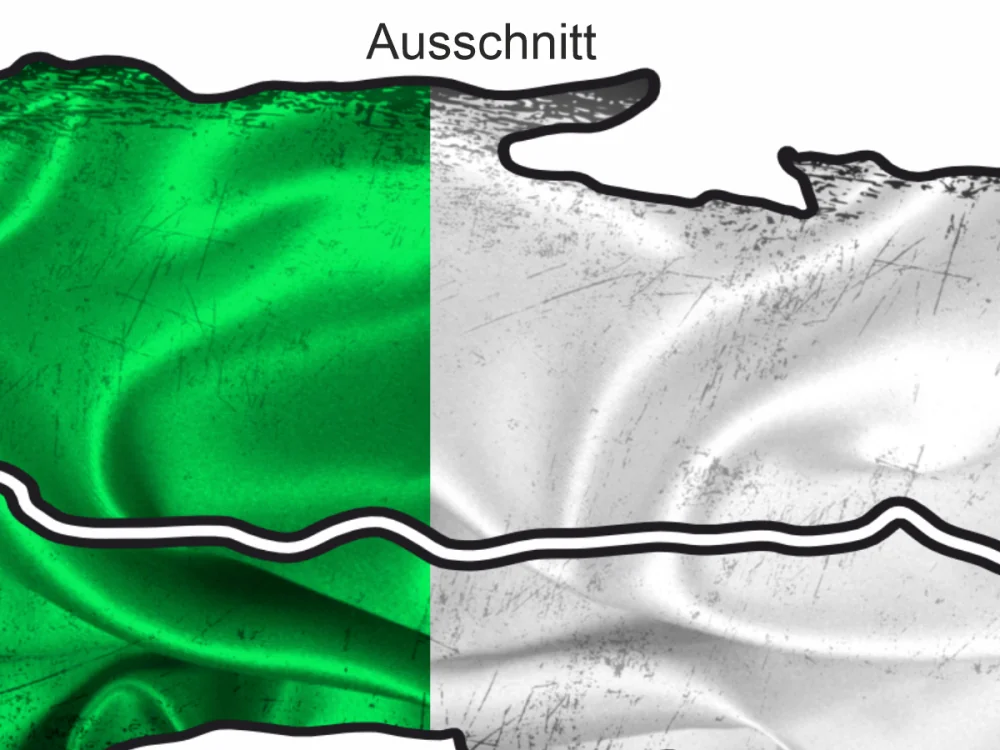 Autoaufkleber Irische Flagge - Ansicht Ausschnitt