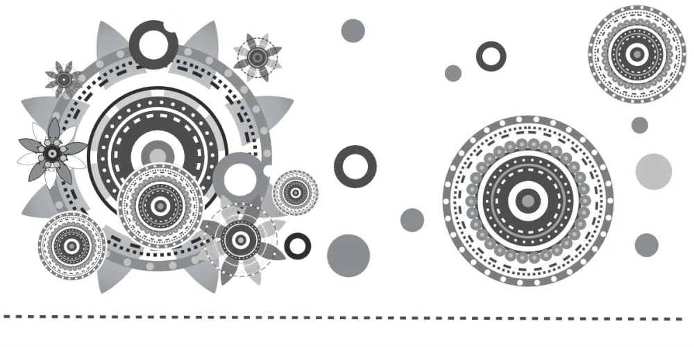 Autoaufkleber Kunstvolles Design - Ansicht beispielhafte Anordnung und Farbauswahl